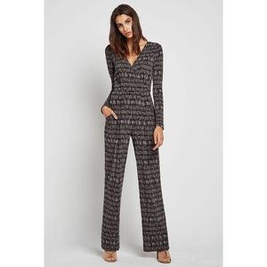 BGBGeneration Long Sleeve V-Neck Jumpsuit